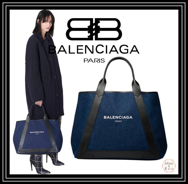 SS16新色 バレンシアガ スーパーコピー バレンシアガ NAVY CABAS デニムトート S☆スモール